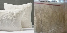 POTTERY BARN * IVORY FAUX FUR ALPACA EURO PILLOW COVER * 26” X 26” NWOT