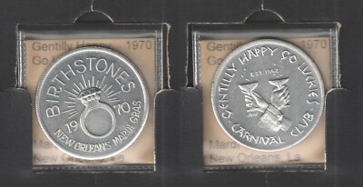 1970 GENTILLY HAPPY GO LUCKIES CARNIVAL CLUB MARDI GRAS TOKEN { 39mm }
