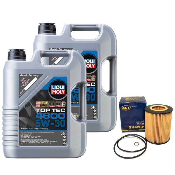 MotoröL Set Top Tec 4600 5W-30 10 Liter + ÖLfilter FüR BMW 7Er 740D E38 E65 E66-image