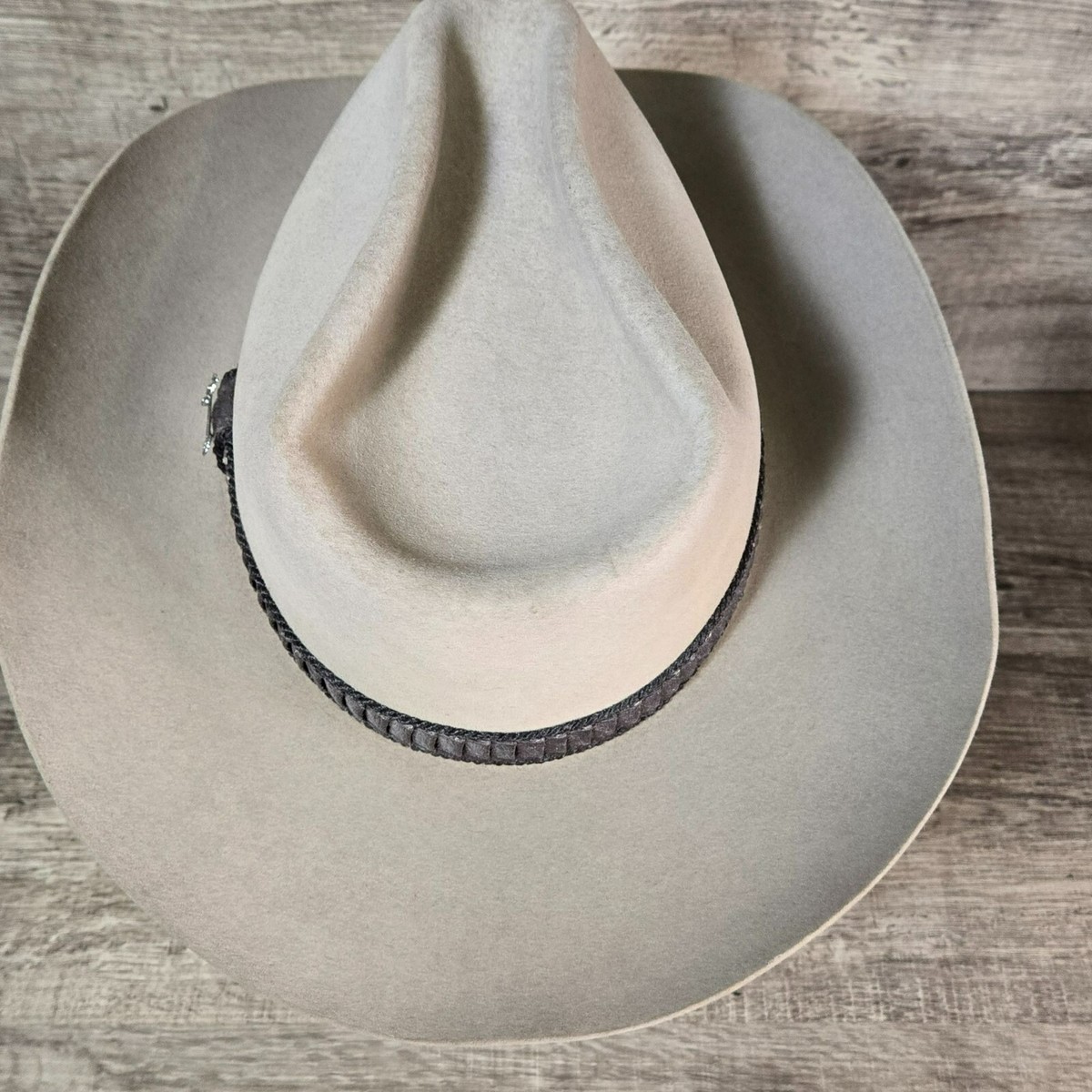 Vtg Stetson Stampede 4X Beaver Felt Cowboy Hat Brown Leather 