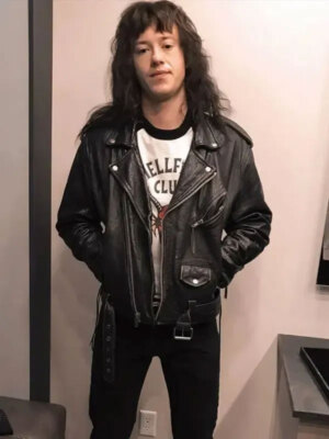 Stranger Things Eddie Munson Black Leather Jacket Available in Two Options