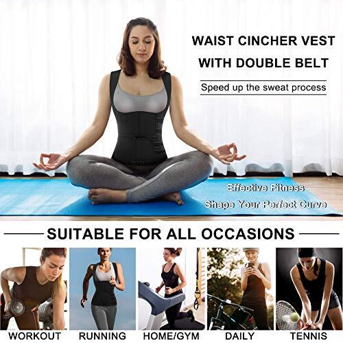 Womens' Sauna Sweat Vest Weight Loss Workout Waist Trainer Large Black - Picture 5 of 6