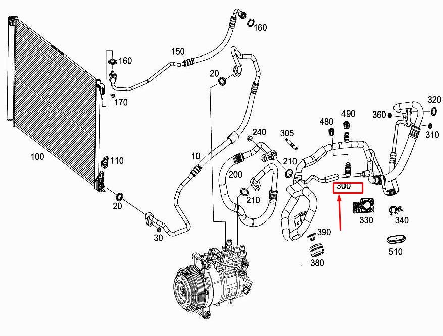 MERCEDES-BENZ E W213 A/C Refrigerant Line A2138301601