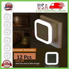 12-Pcs Plug-in LED Night Light Lamp Dusk to Dawn Sensor Hallway Kitchen Bathroom