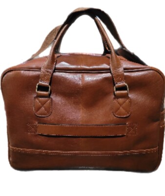 CHAPS RALPH LAUREN メンズ 2way ブリーフケース Ralph Lauren Chaps Carry On Brown Top Grain Saddle Leather Weekend