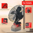 Portable Cordless Jobsite Fan for Milwaukee 18V Battery,For Camping Workshop