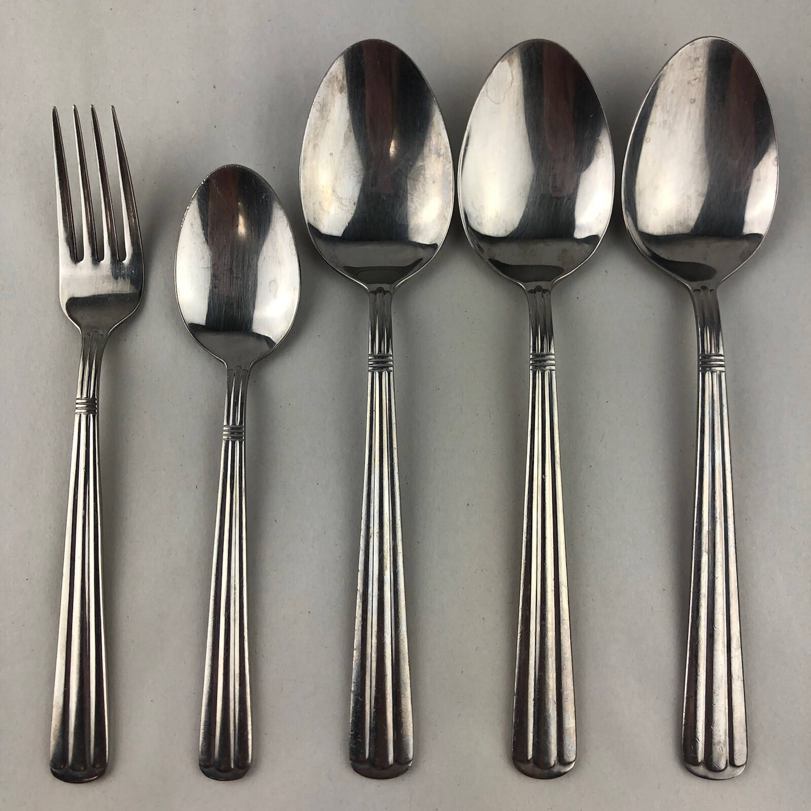 Vintage Wallace Centennial Stainless Flatware 5 Pcs Mixed Lot Fork Spoons