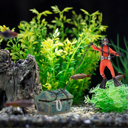 Versunkenen Schatz Belüften Aquarium Decor Fisch Tank Taucher - Bild 12 von 12