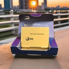 Vtg AT&T INTERNATIONAL SERVICES Solid Brass 4×3×1 1/4" Jewelry Cards Etc Box.OBO