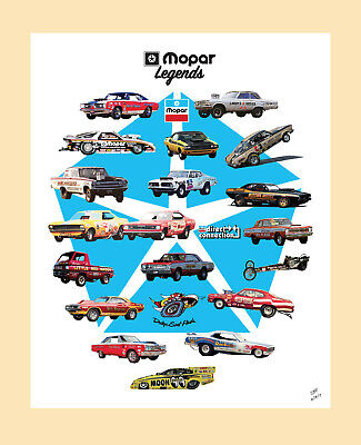 Garlits /"Mopar Legends/" Prudhomme Sox /& Martin Drag Racing 24/"X36/" Poster