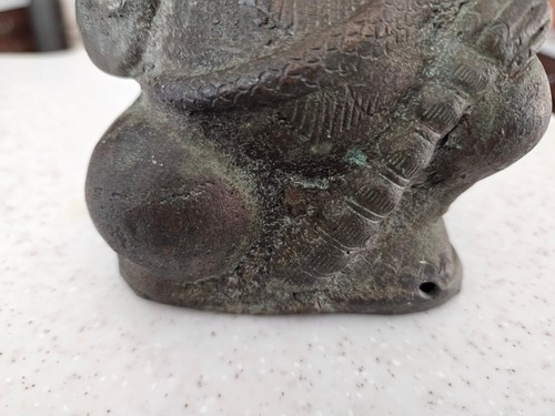 dio africano vintage capo metallo fuso bronzo? scultura figura Zimbabwe - Foto 15 di 15