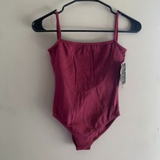 bloch leotard womens- v-back camisole- burgandy