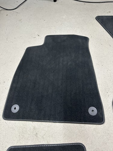 Audi A4 S4 Carpet Floor Mat Set 2018-2023 B9 Black OEM Front and Rear Dark Gray - Picture 2 of 9