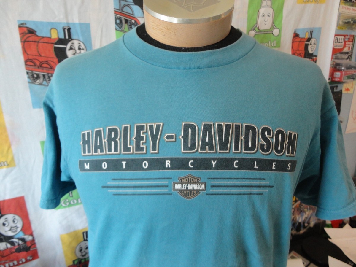 Vintage 90s Harley Davidson Motorcycle New Hampshire Blue T