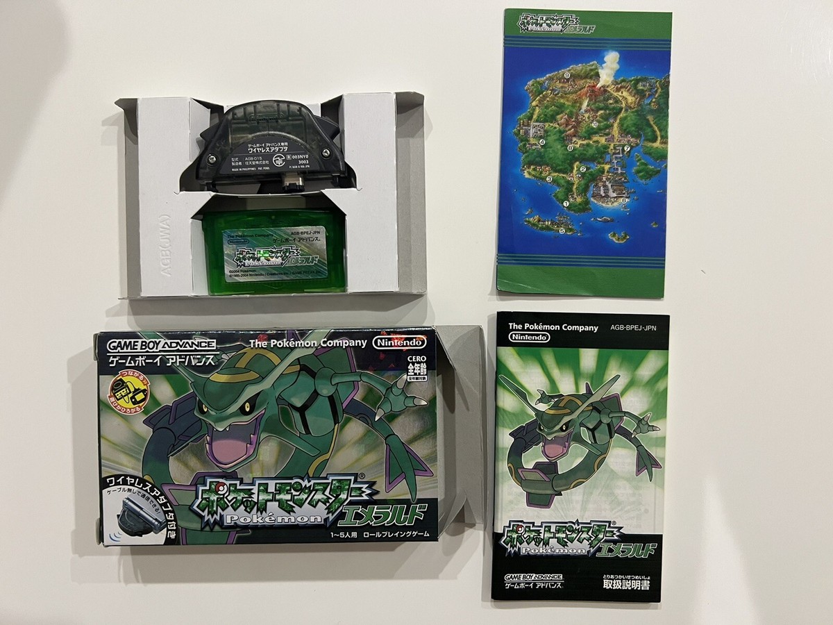 Pokemon Emerald GameBoy Advance Japanese ver w/Box Manuel Wireless