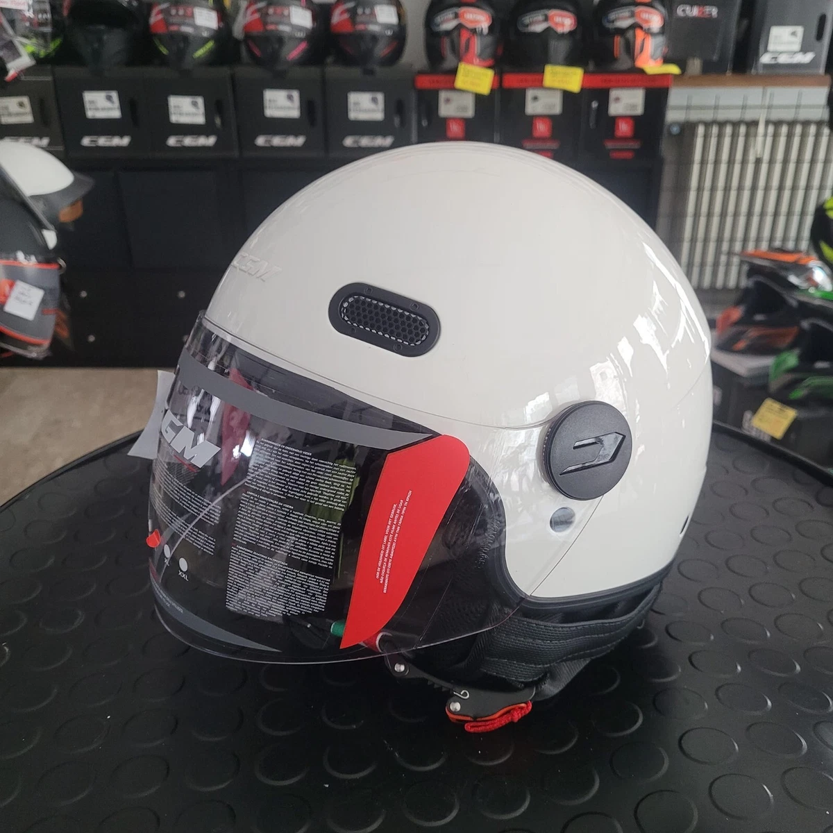 Casco Jet D Jet Abierto CGM Globo Mono Blanco White Scooter Honda