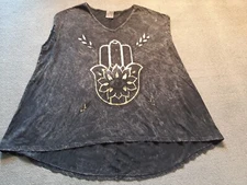 American Age Womens Shirt Medium M Black Graphic T Made in USA