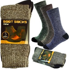 3 Pairs Mens Winter Thermal Cushioned Heavy Duty Cotton Work Boots Socks 9-13