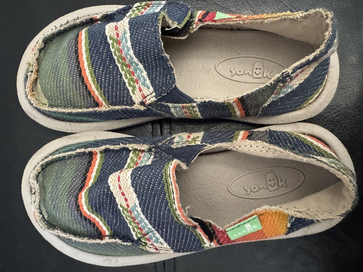 Disc't Sanuks Kids Lil Donny Funk Navy-Multicolor (Serape) Shoes