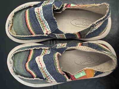 Disc't Sanuks Kids Lil Donny Funk Navy-Multicolor (Serape) Shoes
