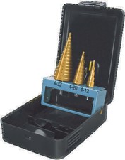 HSS TiN Profi Stufenbohrer Set 3-tlg. Schälbohrer Konusbohrer Kegelbohrer Fräser