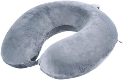 Almohada de Viaje de Espuma Viscoelastica en Forma de U Ligera para Cuello Gris