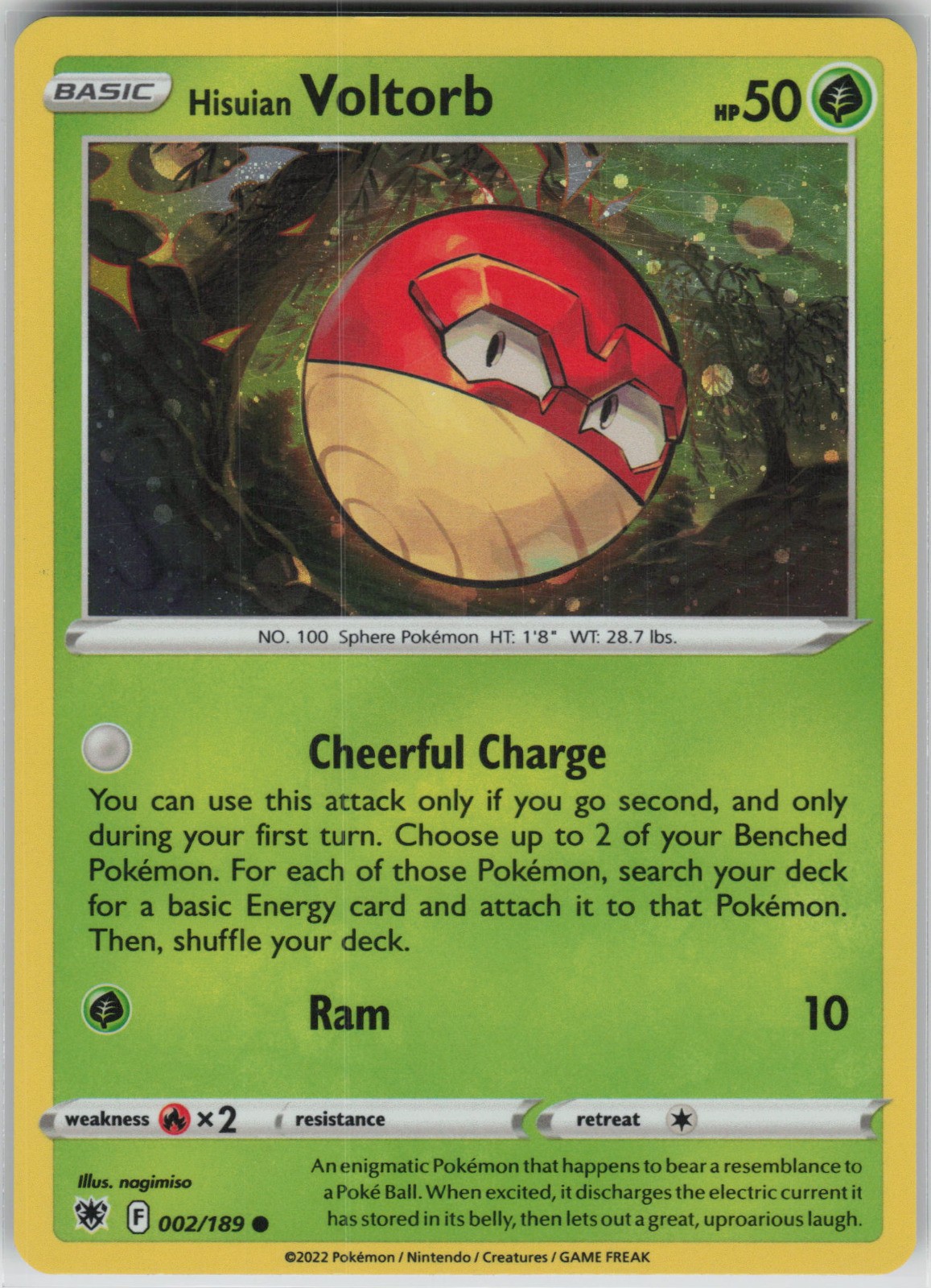 Hisuian Voltorb - (Cosmos Holo) Holo Promo Deck Exclusives 002/189 LP