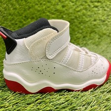 Nike Air Jordan 6 Rings Toddler Size 7C White Athletic Leather Shoes Sneakers