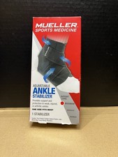 Mueller Adjustable Ankle Stabilizer Brace Black One Size Fits Most NEW