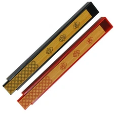 SET of 2 Japanese Plastic Chopsticks Box Storage Case Wave Floral Black & Red