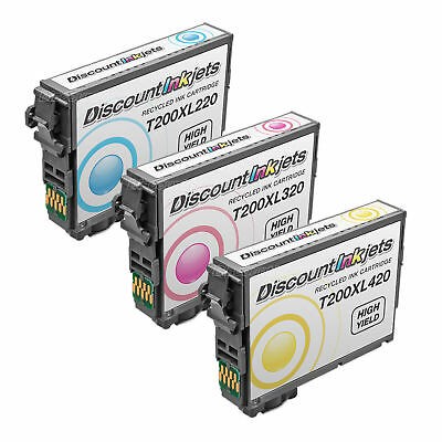3pk Set T200XL220 200XL 200 Color Printer Ink Cartridge for Epson XP-410 XP200