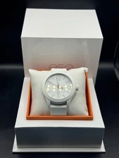 ESQ By Movado One Unisex White Silicone Band Swiss Quartz Stainless Steel Watch