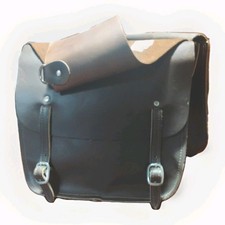 Vintage Worn Genuine Leather Horse Saddle Bags With Straps  Buckles