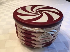 LONGABERGER 2009 TREE TRIMMING PEPPERMINT TWIST BASKET COMBO