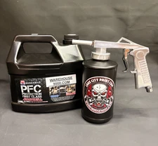 Gallon PFC Amber, Standard Undercoating Spray Gun Kit, and 1 Black Quart Bottle