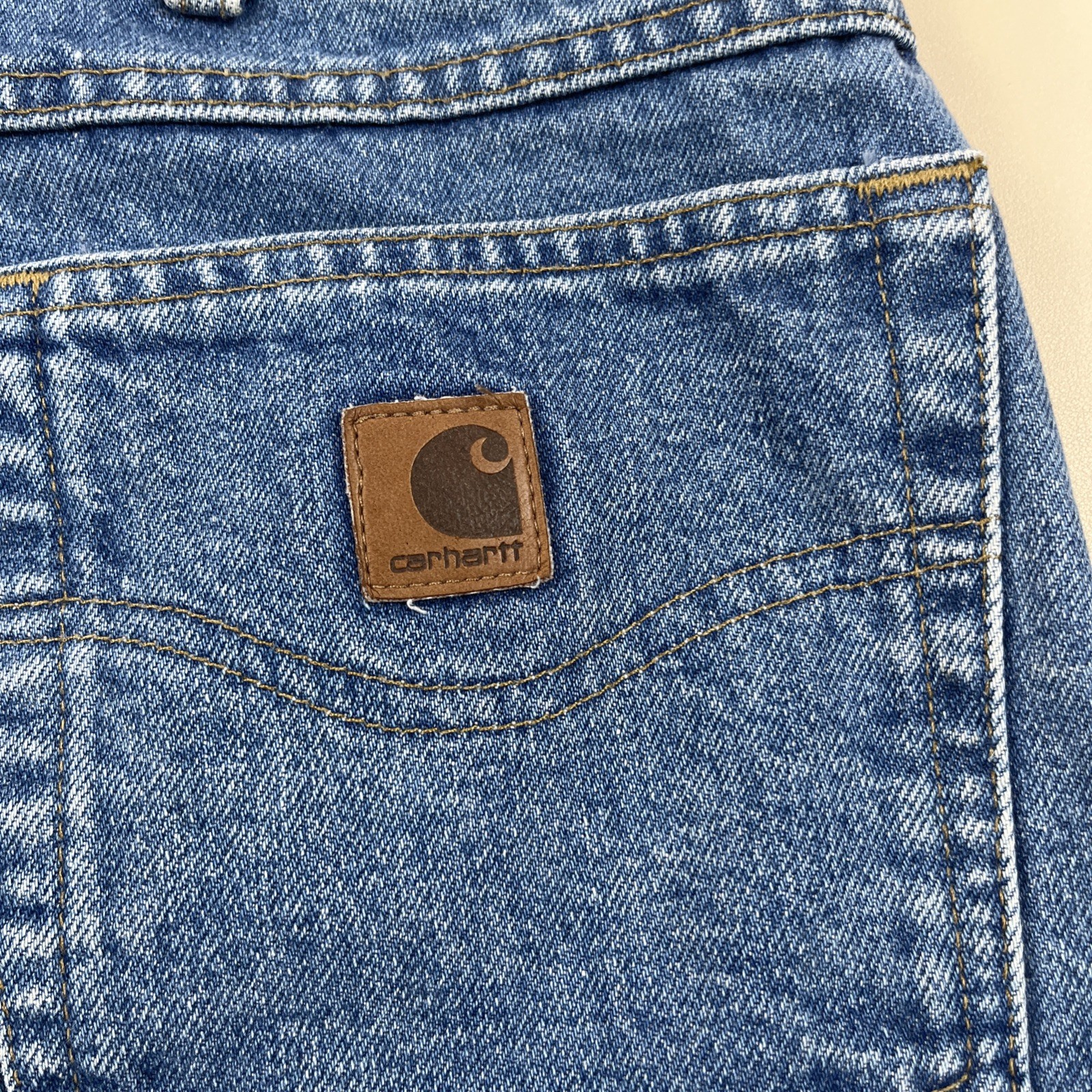 Carhartt Jeans 44x32 Relaxed Fit Work Denim Made in Mexico RN14806 thumbnail 5