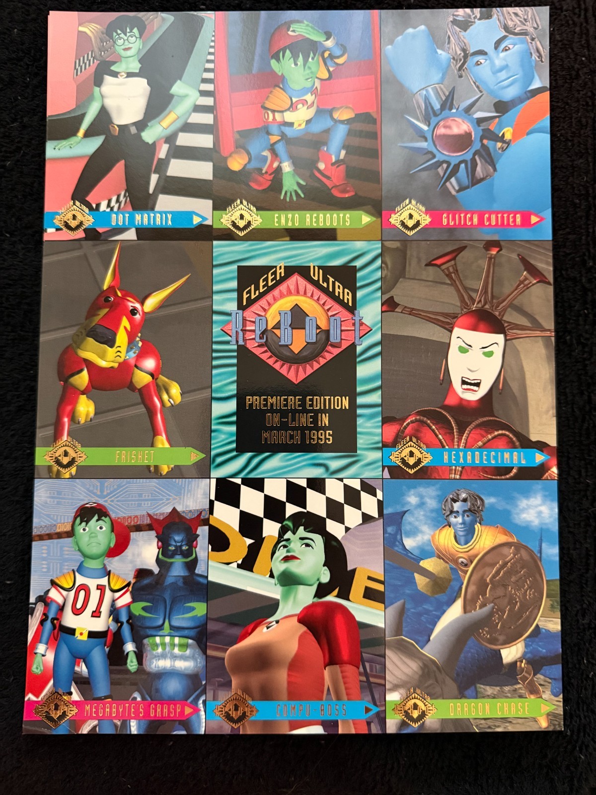 1995 Fleer Ultra ReBoot Premiere Edition 9-Card Promo Sheet