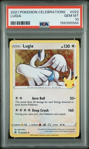 2021 POKEMON CELEBRATIONS #022 LUGIA PSA 10