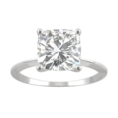2.4 CT DEW Cushion Cut Lab-Created Moissanite Solitaire Engagement Ring