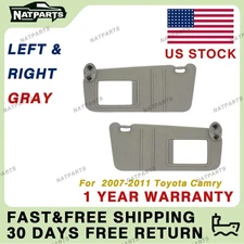 Pair Gray Side Sun Visor W/O Lights for 2007-2011 Toyota Camry 74320-06780-B0