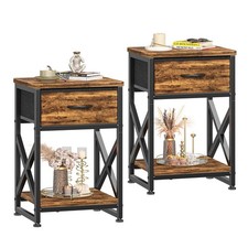 Simple Trending Side Table, End Table Living Room Set of 2, Beside Table with Fa