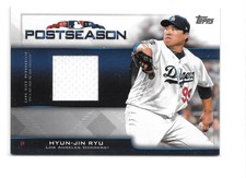 2019 Topps Postseason Performance Relic #PPR-HR Hyun-Jin Ryu Jersey 55/99