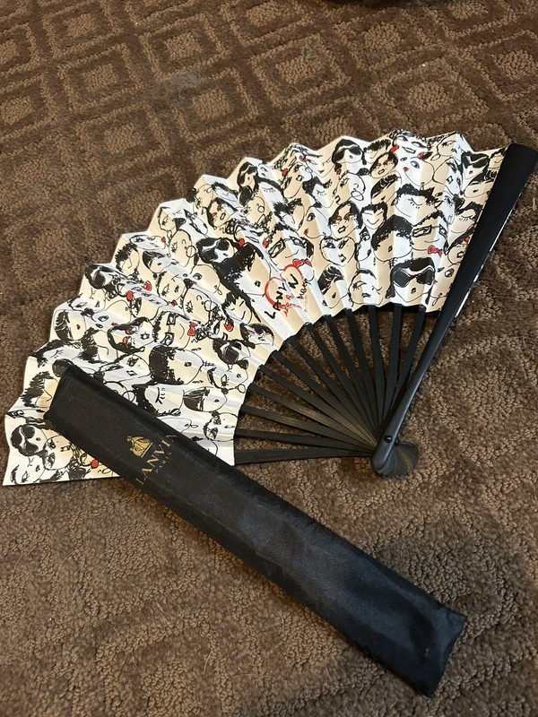 Lanvin Alber Elbaz paper fan faces illustration VIP 120th Anniversary RARE 2011