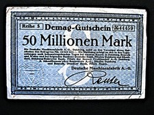 Deutsche Maschinenfabrik AG  50 Millionen Mark 1923 Serie S