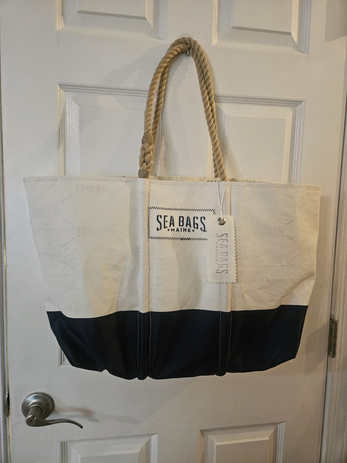 Sea Bags of Maine Large Beagle Tote Bag with Beach Rope Handles