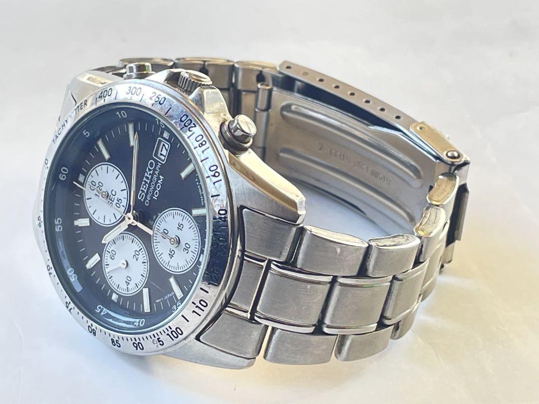 ・時計いろいろ3点　64g   東さ5-0821① Exc+5] Seiko 7T92-0DW0 Chronograph Black Dial Quart Men's