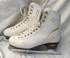 Lake Placid Women Alpine 800 Figure Skates White Gold Size 6