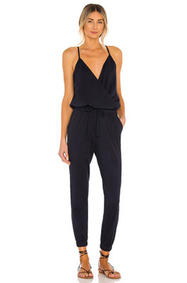 BOBI Los Angeles Women s  Draped Jumpsuit In Blue Small NEW