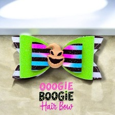 Nightmare Before Christmas Oogie Inspired Faux Leather Hair Bow Alligator Clip