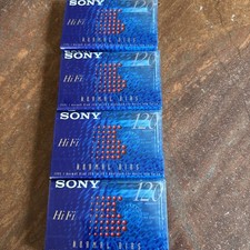 Lot of 4 Blank Sony Hi Fi 60 Minute Audio Cassette Tapes Normal Bias New Sealed